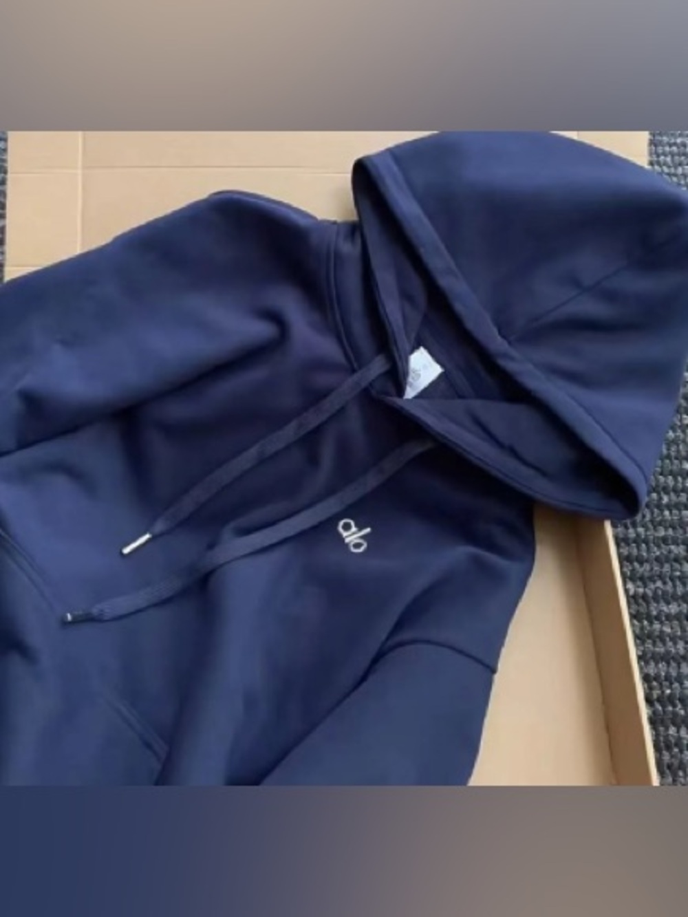 ALO Yoga Navy Blue Pullover Hoodie - Picture 2 of 2